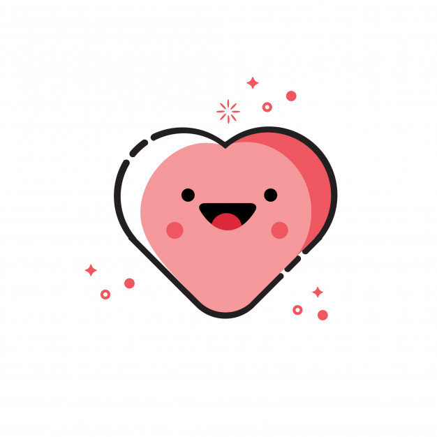 626x626 Heart Vector Cute Cartoon Vector Premium Download