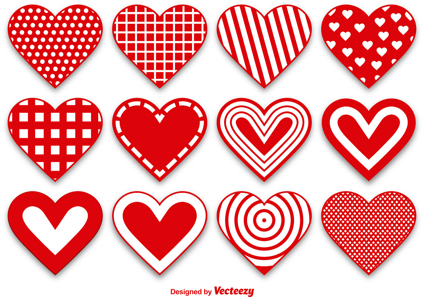 1400x980 Set Of Modern And Cute Heart Vectors