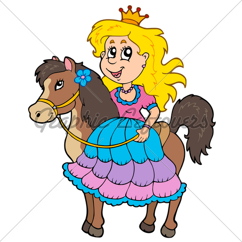 500x500 Cute Princess Riding Horse Gl Stock Images
