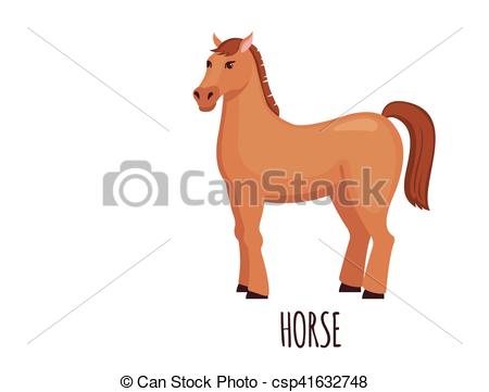 450x361 Cute Horse In Flat Style. Cute Horse In Flat Style Isolated On