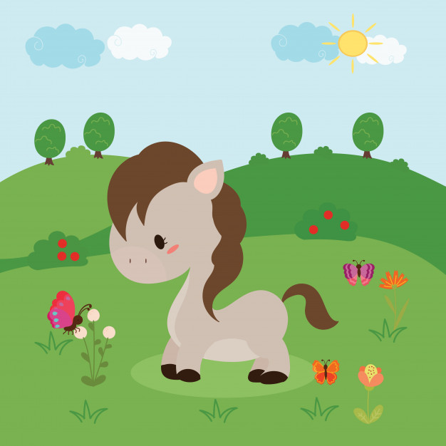 626x626 Cute Horse Vector Vector Premium Download