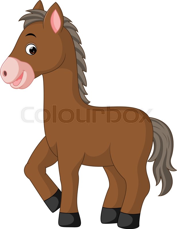 617x800 Illustration Of Cute Horse Cartoon Stock Vector Colourbox