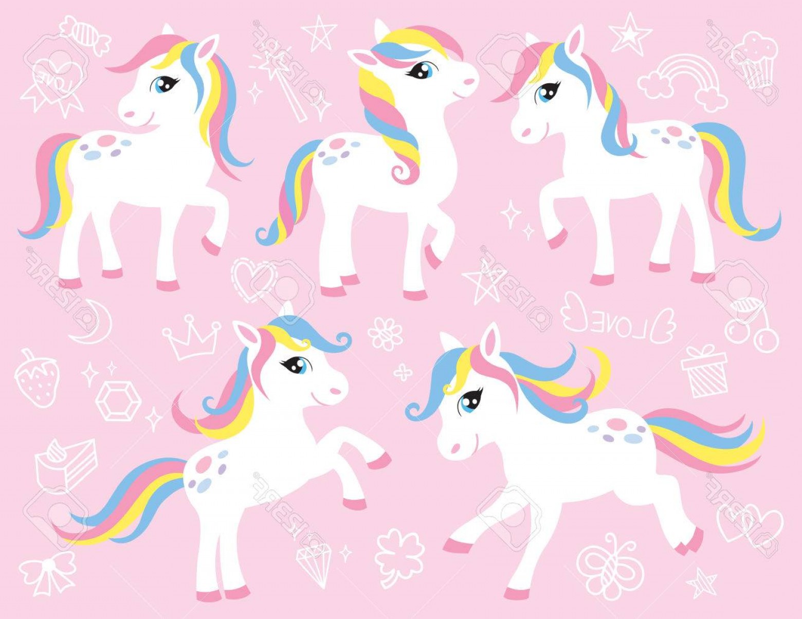 1560x1204 Photostock Vector Cute White Little Pony Or Horse Vector