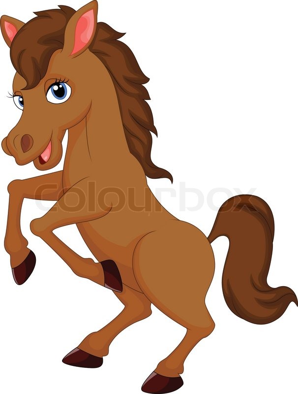 606x800 Vector Illustration Of Cute Horse Cartoon Stock Vector Colourbox