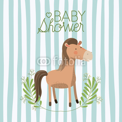 400x400 Baby Shower Card With Cute Horse Vector Illustration Design Buy