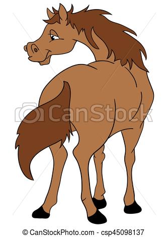 334x470 Cartoon Farm Animals. Cute Horse Smiles.. Eps 10 Vector Illustration.