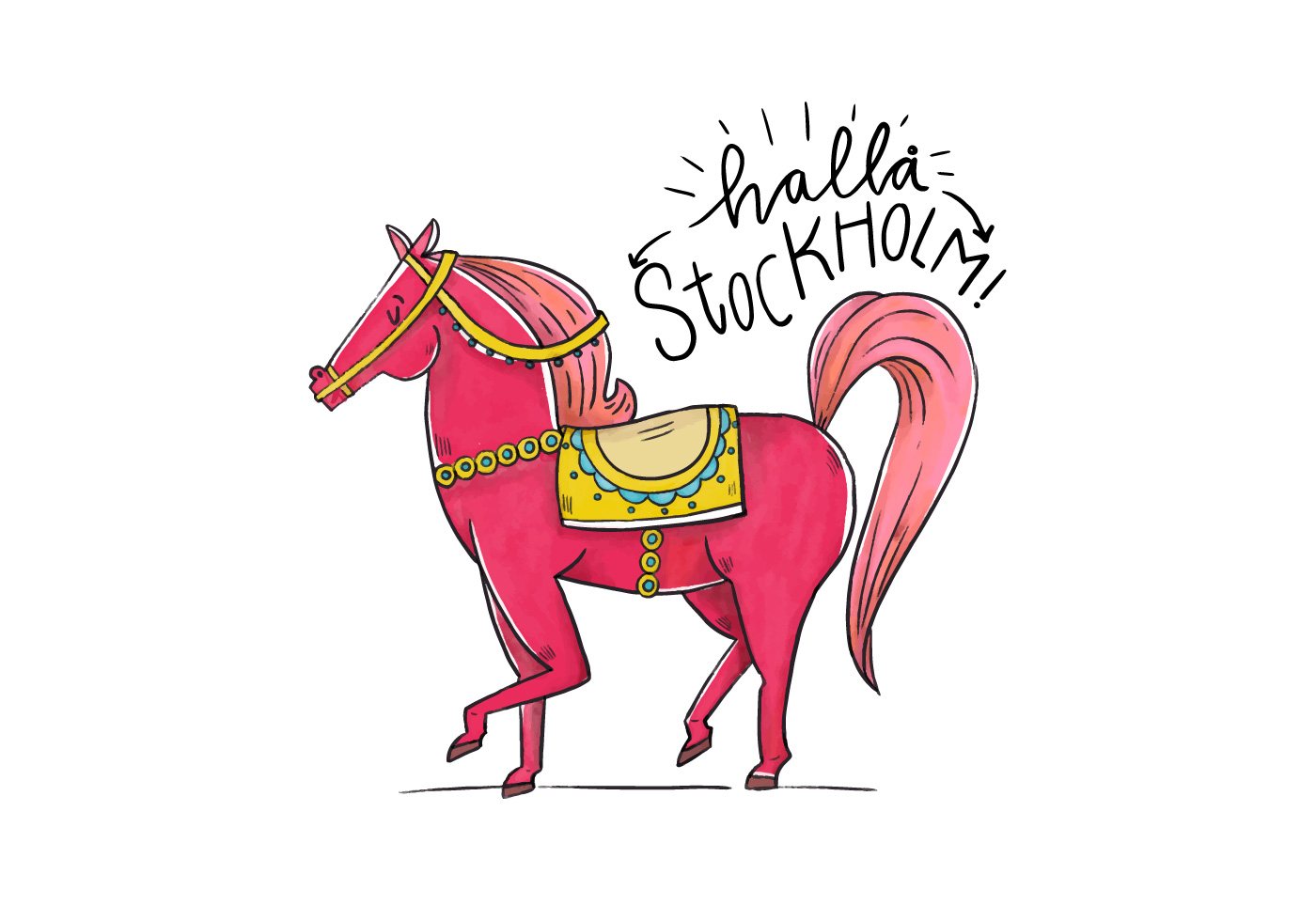 1400x980 Cute Horse Free Vector Art