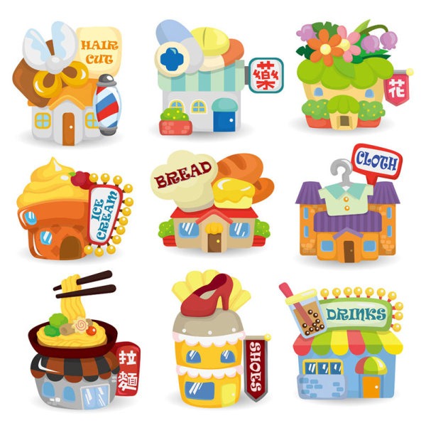600x609 Design Material Cute Houses Cartoon Graphics Collection My