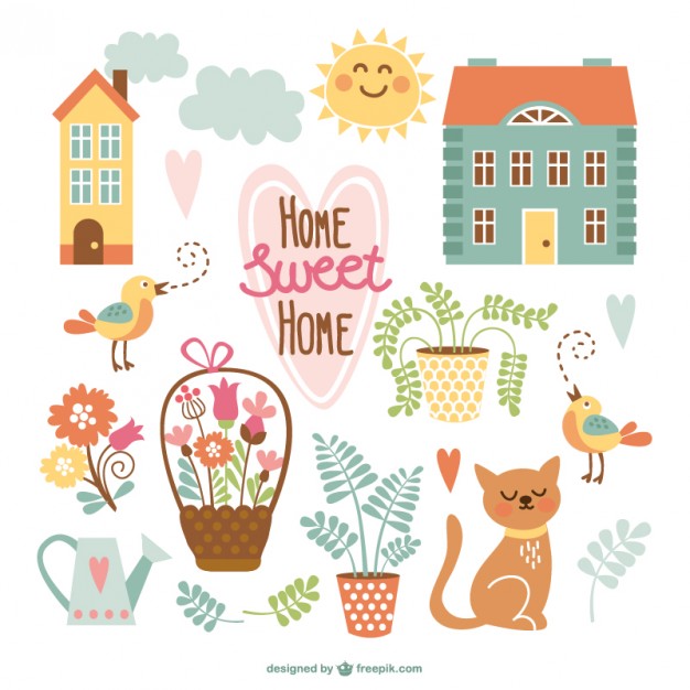 626x626 Home Sweet Home Cute Cartoons Vector Free Download
