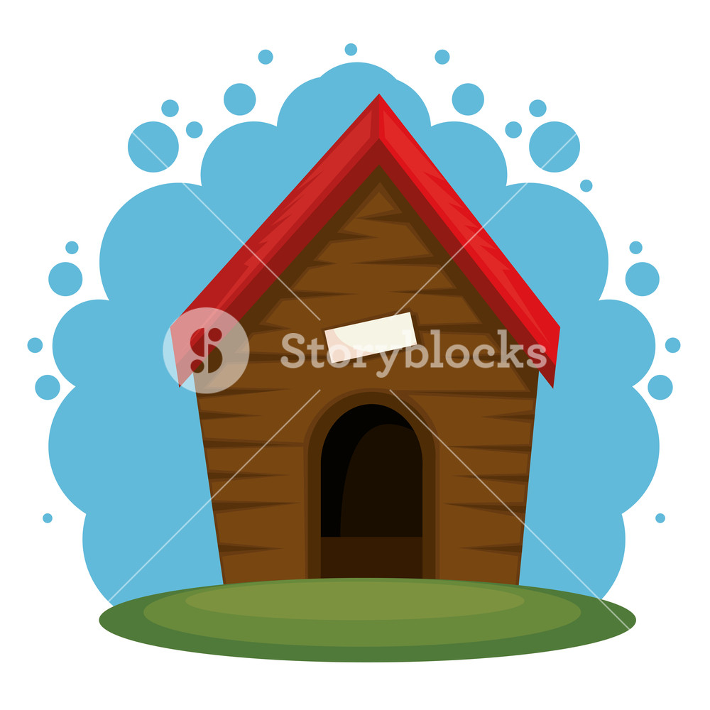 1000x1000 Cute Dog House Vector Illustration Graphic Design Royalty Free
