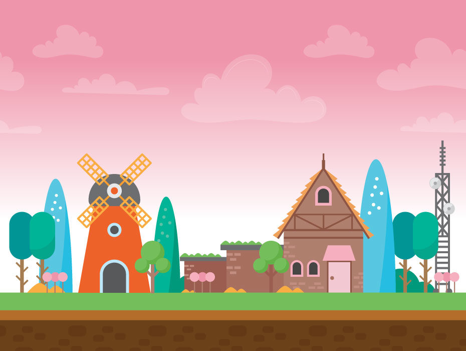 930x700 Cute Country House Vector Illustration Frebers