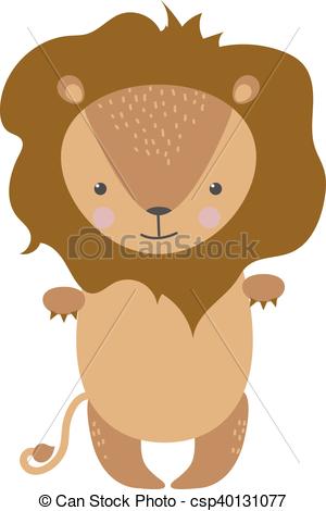 300x470 Cute Lion Cartoon Vector Illustration. Zoo Wild Cartoon Lion