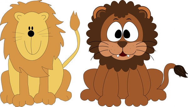 600x341 Cute Lions Vector Illustration With Cartoon Style Free Vector In