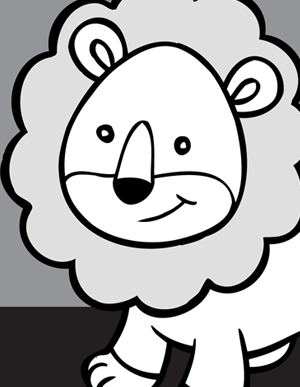 300x387 Cute Lion Vector Art Vector Genius