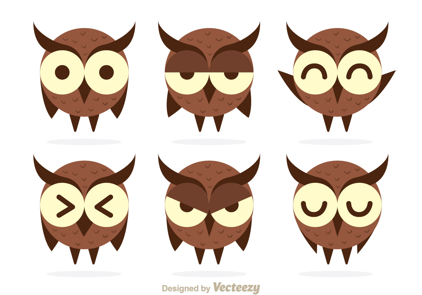 1400x980 Cute Owl Expression Vectors