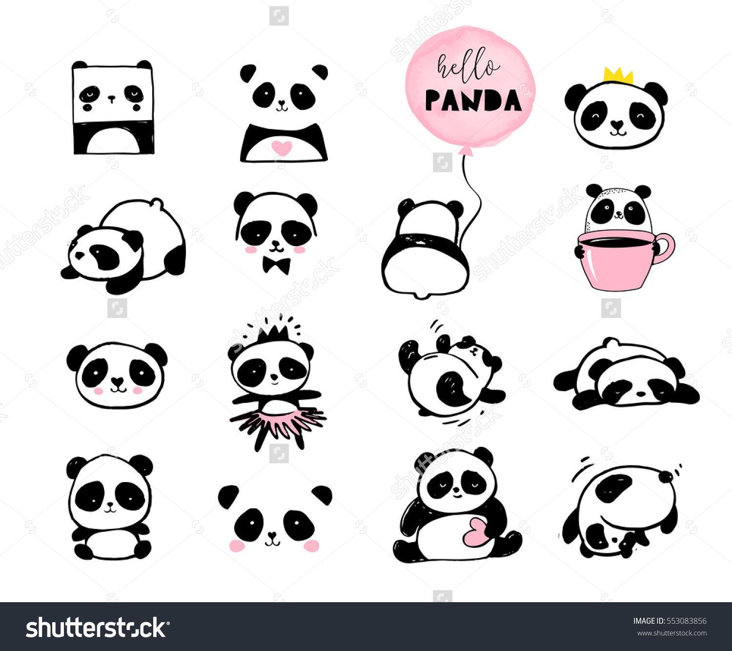 1500x1333 Cute Panda Bear Illustrations, Collection Of Vector Hand Drawn