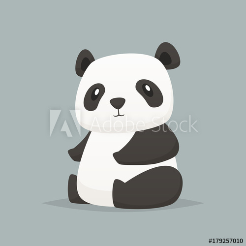 500x500 Cute Panda Vector Isolated Illustration