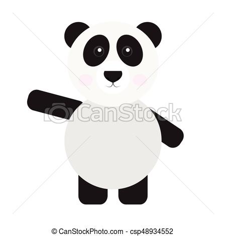 450x470 Isolated Cute Panda On A White Background, Vector Illustration.