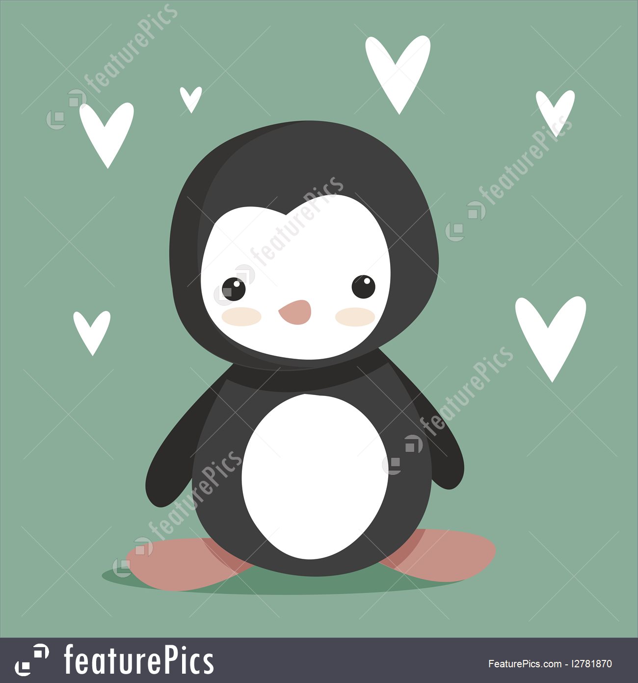 1300x1392 Cute Penguin Illustration