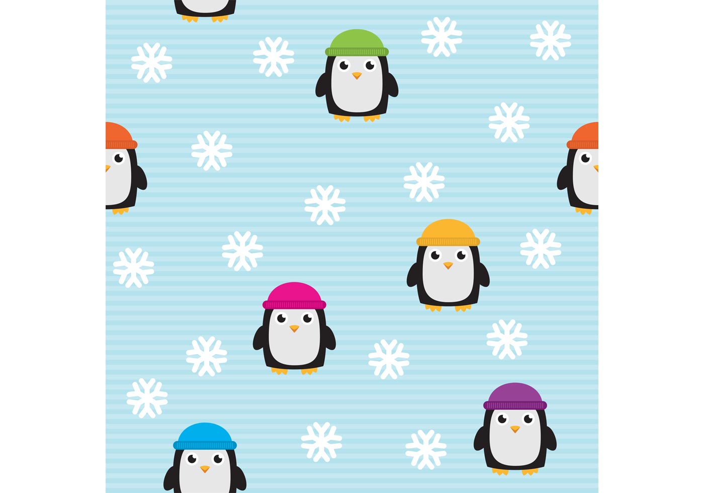 1400x980 Cute Penguin Vector Pattern
