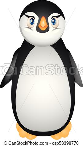 269x470 Cute Penguin Cartoon Flat Design Vector Illustration. Cartoon