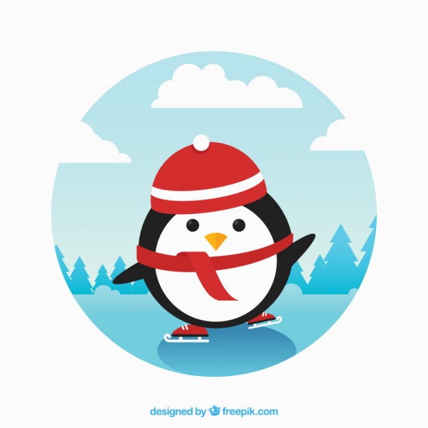626x626 Cute Penguin Doing Ice Skating Vector Free Download