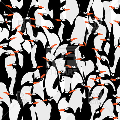 400x400 Seamless Pattern With Little Cute Penguins Vector Image Vector