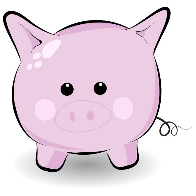660x660 Cute Pig Vector Image