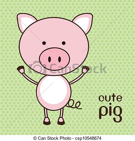 450x470 Illustration Of A Cute Pig Background, Vector Illustration.