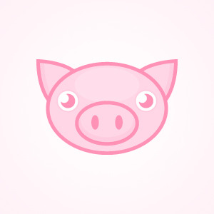 300x300 Cute Pink Pig Vector