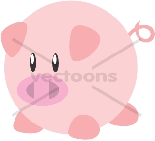 320x290 Cute Round Pig Cartoon