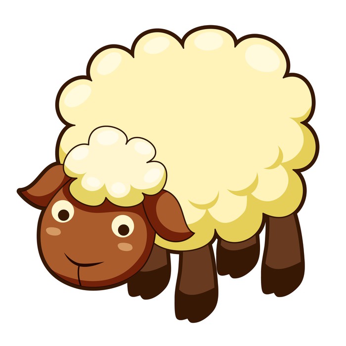 700x700 Cute Sheep Vector Wall Mural We Live To Change