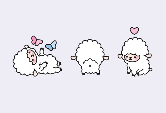 570x388 Sheep Clipart Kawaii