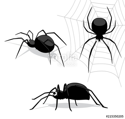 500x475 Cute Spider Poses Cartoon Vector Illustration Stock Image And