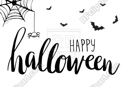 400x282 Cute Spiders, Bats And Web Halloween Background Vector Image