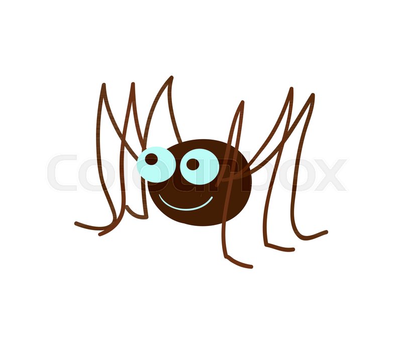 800x685 Funny Spider Vector Illustration Isolated On White Background
