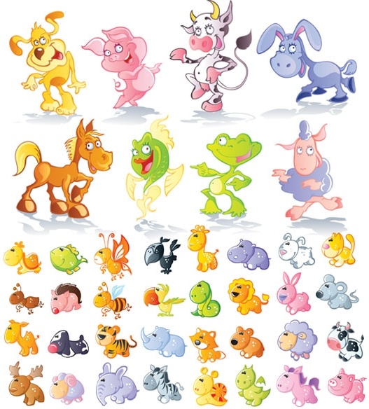 527x584 Cute Cartoon Animals Vector Free Vector In Encapsulated Postscript