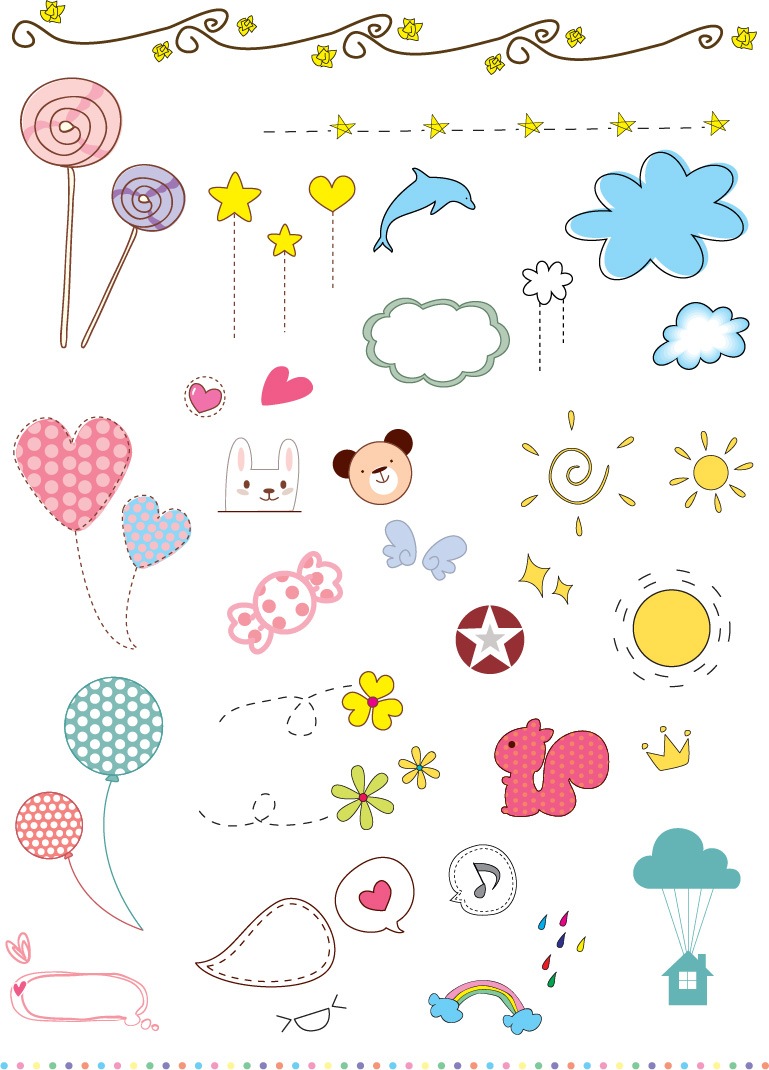 769x1070 Vector Cute Elements Free Vector Graphics All Free Web