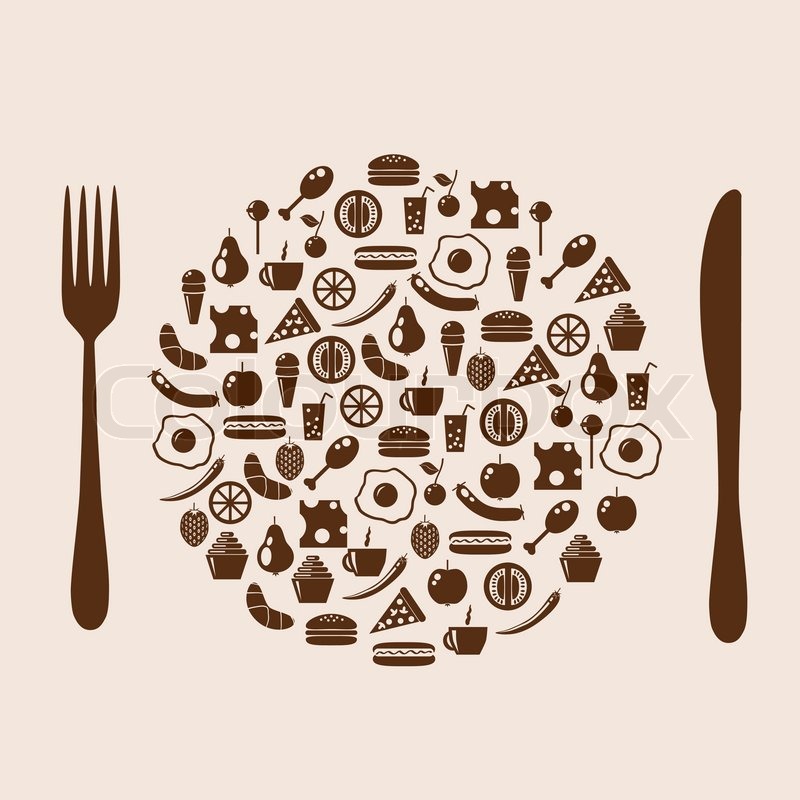 800x800 Icon Plate With Cutlery Stock Vector Colourbox