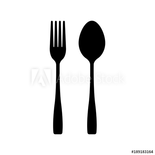 500x500 Cutlery Vector Icons Set Of Silhouettes. Fork And Spoon