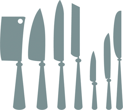 411x368 Different Kitchen Cutlery Silhouette Vector Png Images