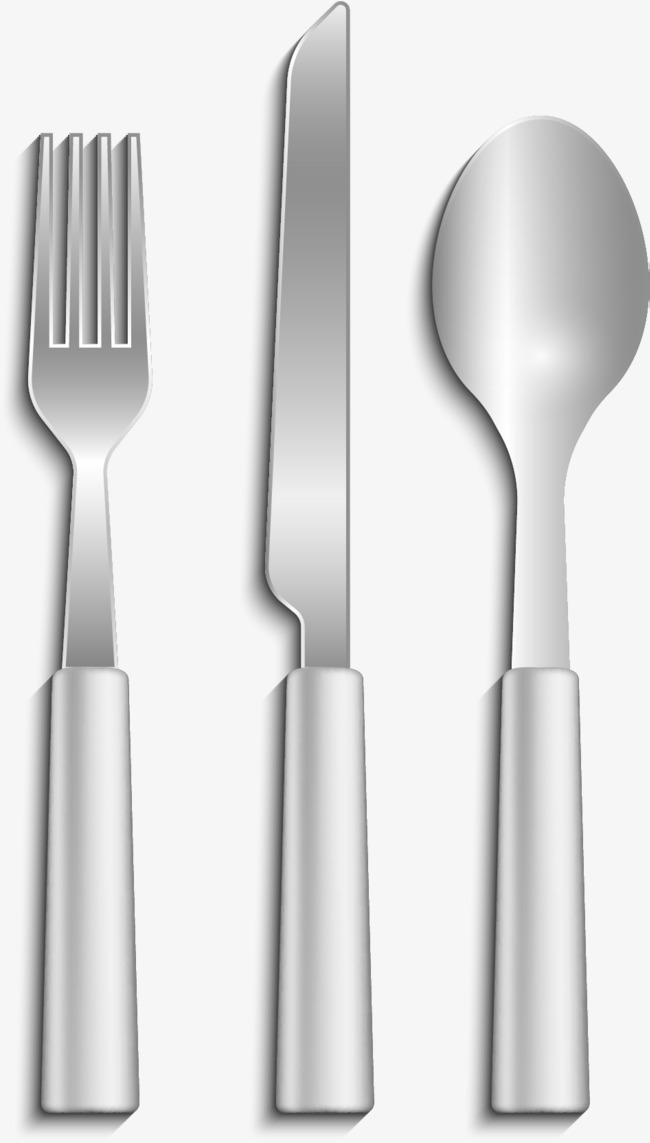 650x1143 Vector Hand Painted Stainless Steel Cutlery, Vector Diagram, Hand