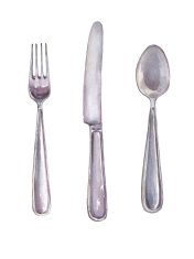 176x235 Cutlery Vector Art Illustration Grace Papers