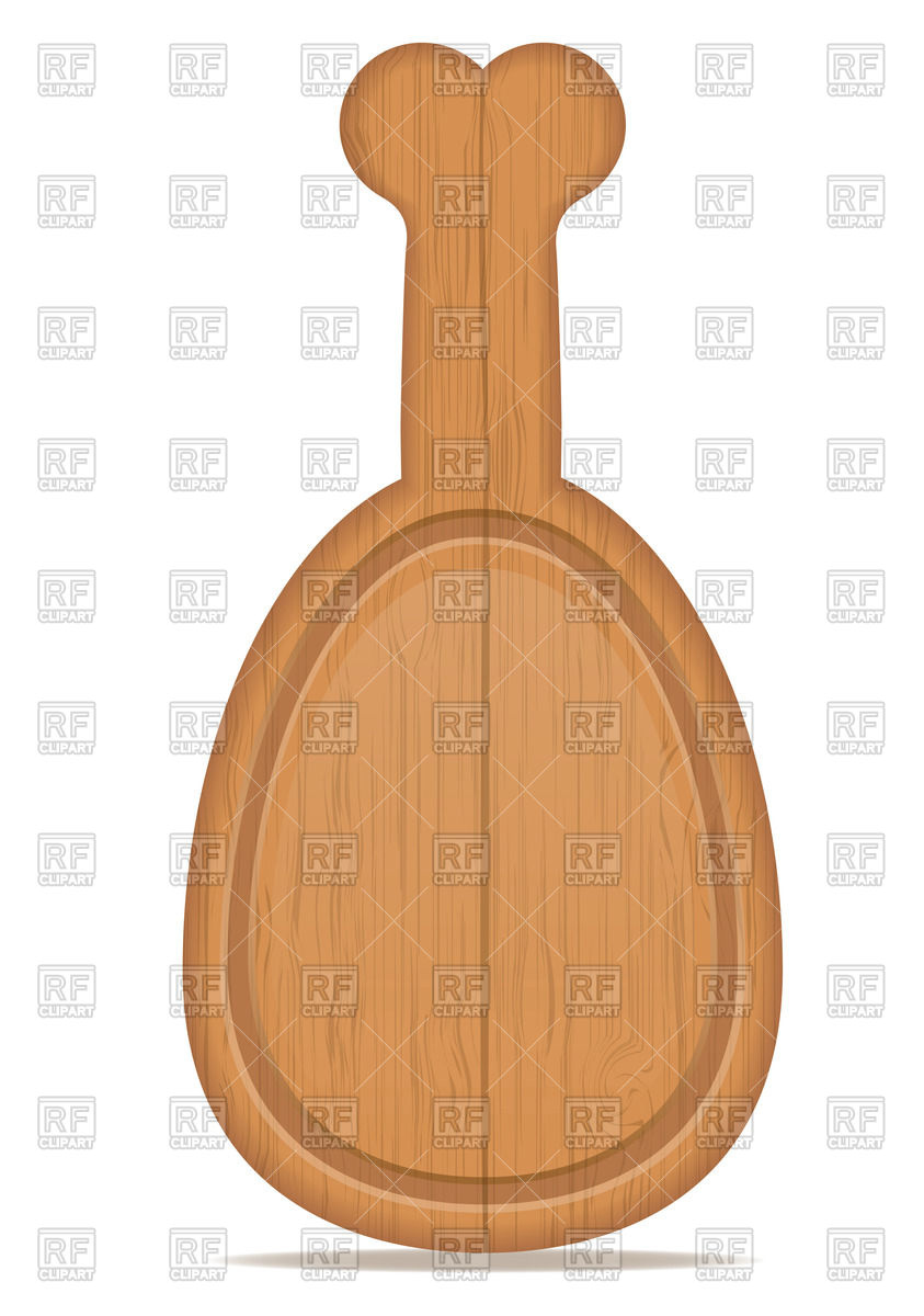 843x1200 Wooden Cutting Board In Shape Of Chicken Leg Vector Image Vector