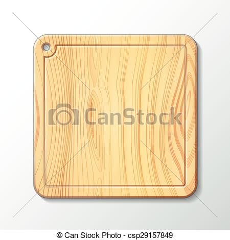 450x470 Wooden Cutting Board. Vector Isolated Image Of A Wooden Cutting Board.