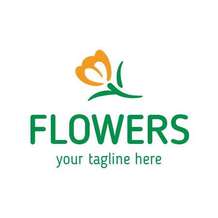 450x450 Flowers Logo Template. 100% Vector. Ready To Print.