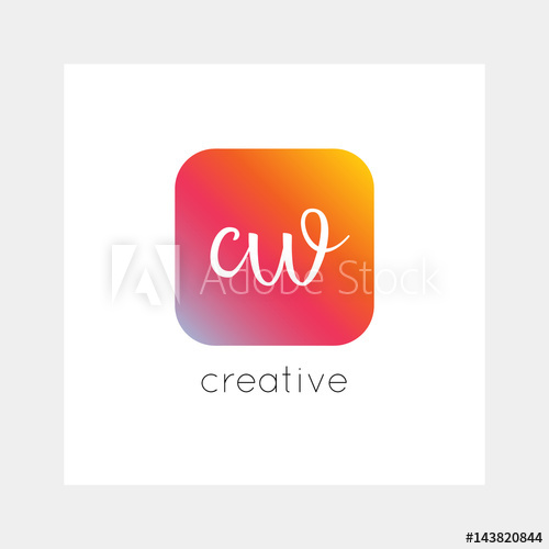 500x500 Cw Logo, Vector. Useful As Branding Symbol, App Icon, Alphabet