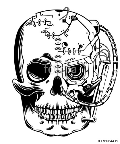 418x500 Cyborg Skull Stock Image And Royalty Free Vector Files On Fotolia
