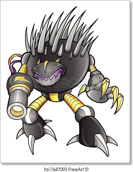 450x580 Free Art Print Of Warrior Robot Cyborg Soldier Vector Freeart