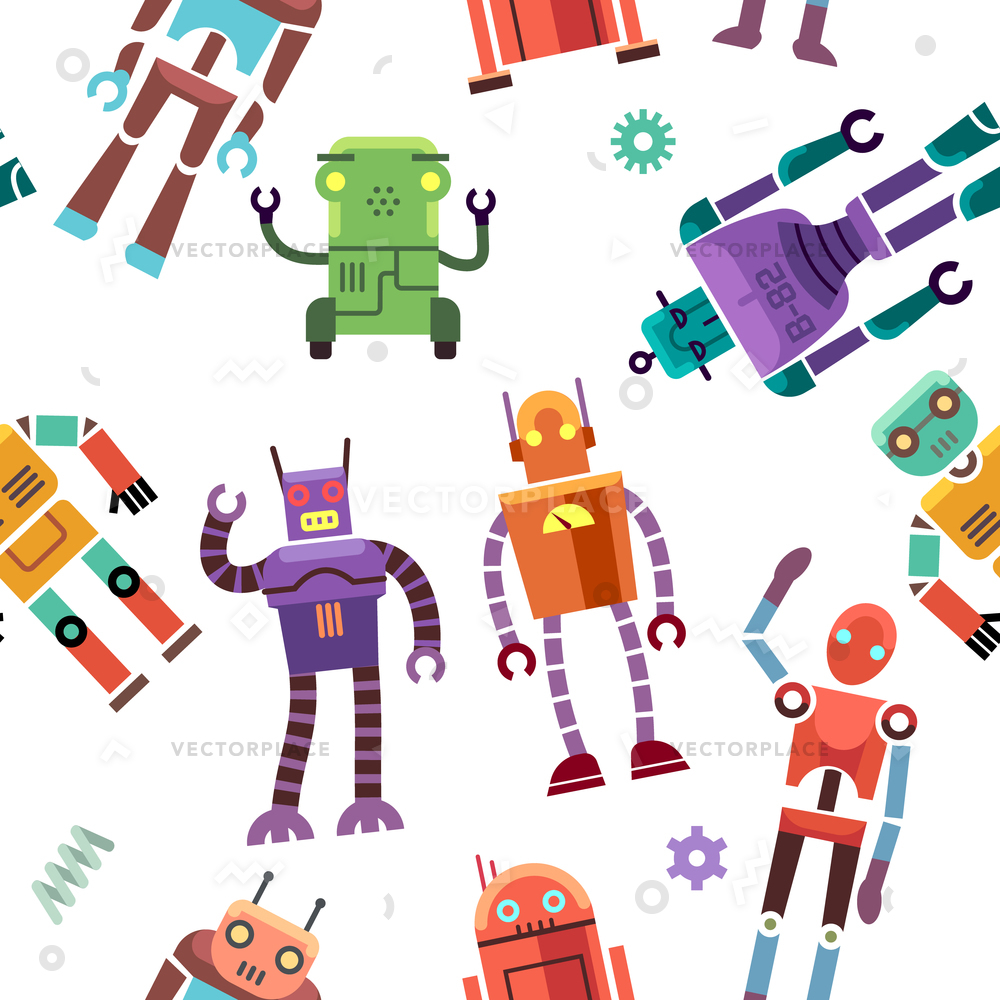 1000x1000 Kids Toy Robot Humanoid Spaceman Cyborg Vector Illustration 55554